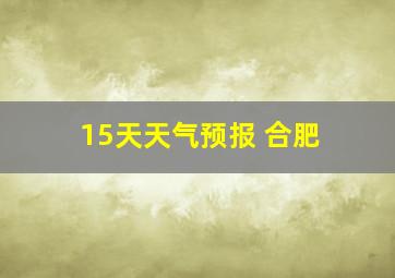 15天天气预报 合肥